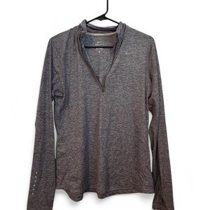 Nike Heather Gray Quarter-Zip Pullover